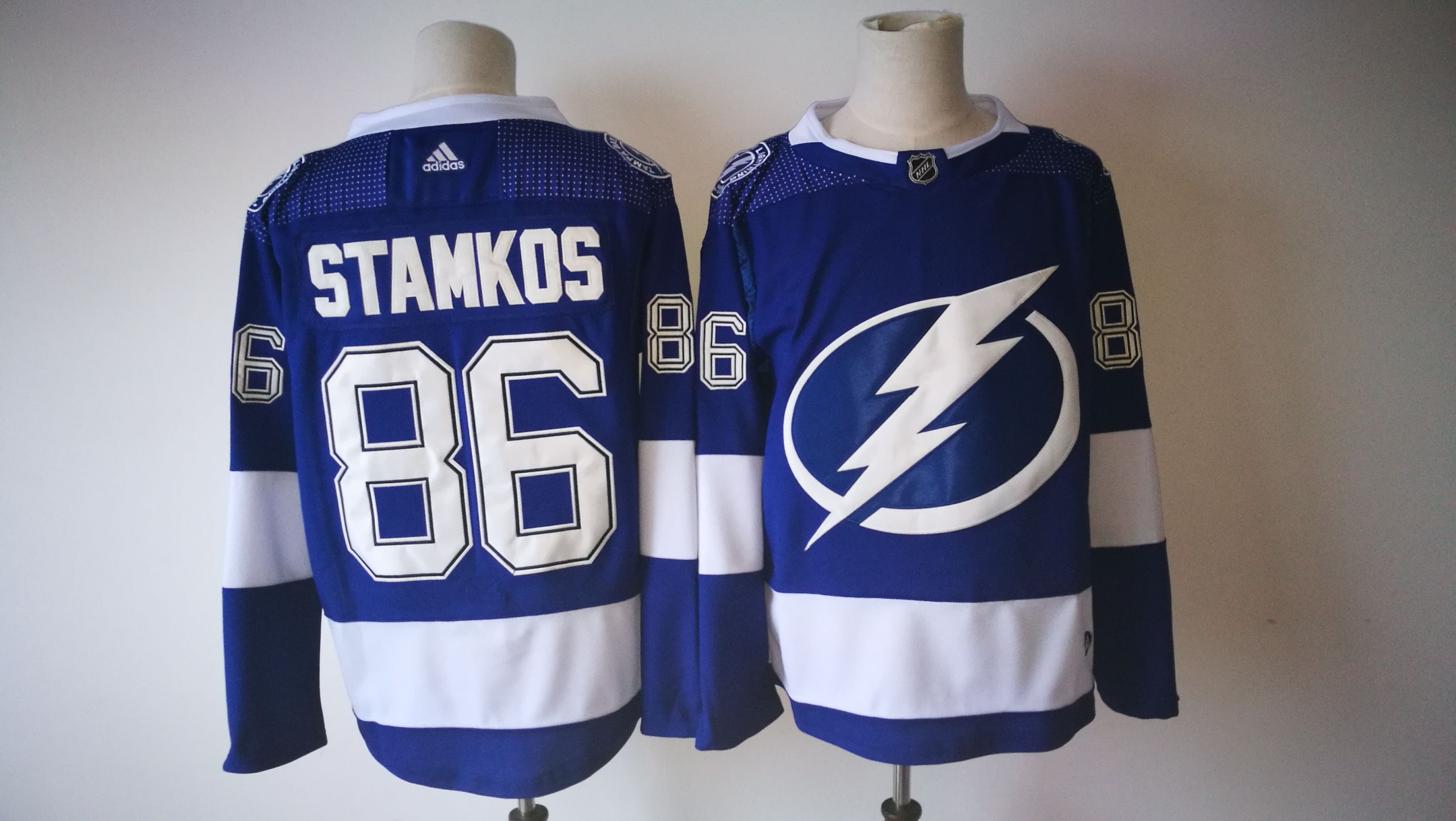 Men Tampa Bay Lightning 86 Stamkos Blue Adidas Hockey Stitched NHL Jerseys